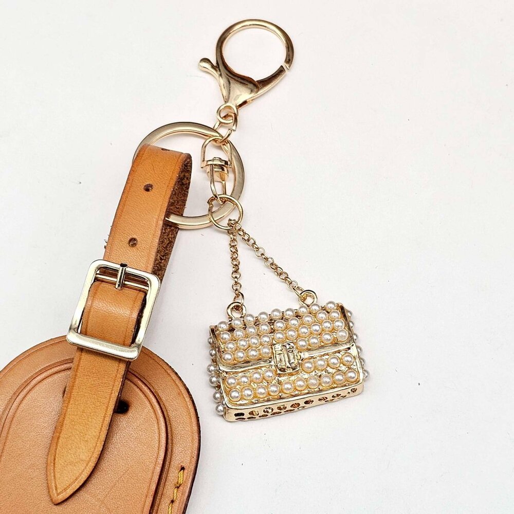 Authentic Louis Vuitton Luggage Tag with Unbranded Keycharm, Keychain - Picture 2 of 6